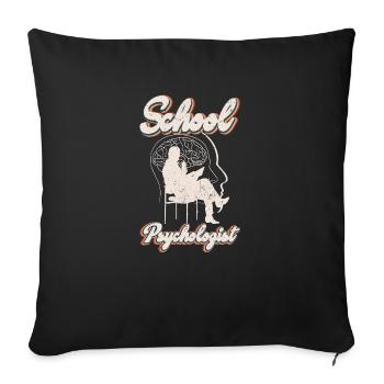 School Psychologist Brain Teacher Brain Therapy - Sofa pillowcase 17,3'' x 17,3'' (45 x 45 cm) - black - Front