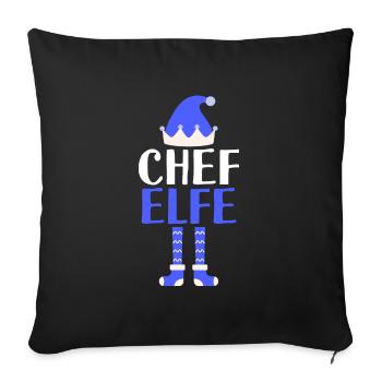 Chef Elfe Chefs Geschenk - Sofakissenbezug 45 x 45 cm - Schwarz - Vorne