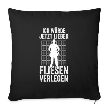 Fliesenleger Beruf Fliesen Geschenk - Sofakissenbezug 45 x 45 cm - Schwarz - Vorne
