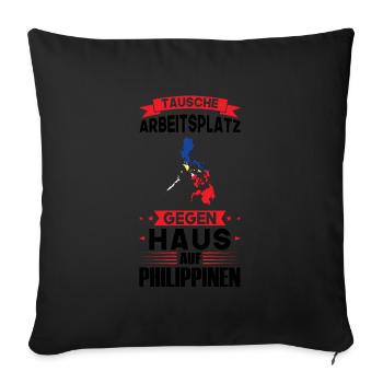 Philippinen Flagge Philippinisch Geschenk - Sofakissenbezug 45 x 45 cm - Schwarz - Vorne