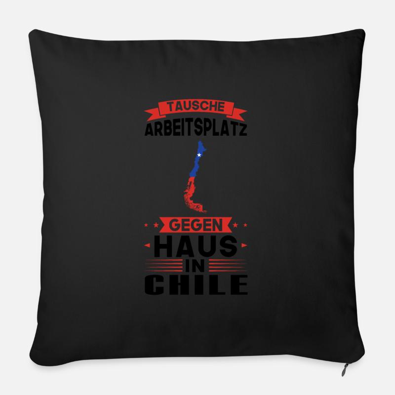 Chile Flagge Chilianisch Geschenk - Sofakissenbezug 45 x 45 cm - Schwarz