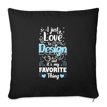 Illustrateur Dessinateur Dessin - Housse de coussin décorative 45 x 45 cm - noir - Devant