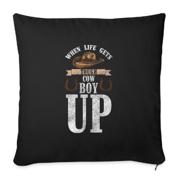 Country Sheriff Dressur Westernreiten - Sofakissenbezug 45 x 45 cm - Schwarz - Vorne