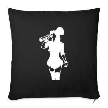 Girl drink Happy St. Patrick's day - Housse de coussin décorative 45 x 45 cm - noir - Devant