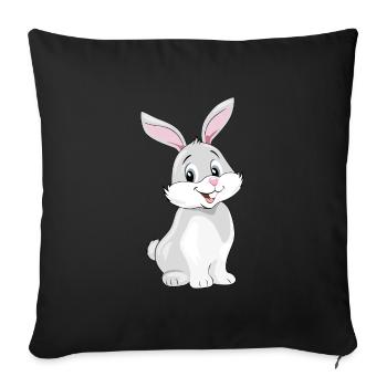 Cute smiling rabbit - Sofa pillowcase 17,3'' x 17,3'' (45 x 45 cm) - black - Front