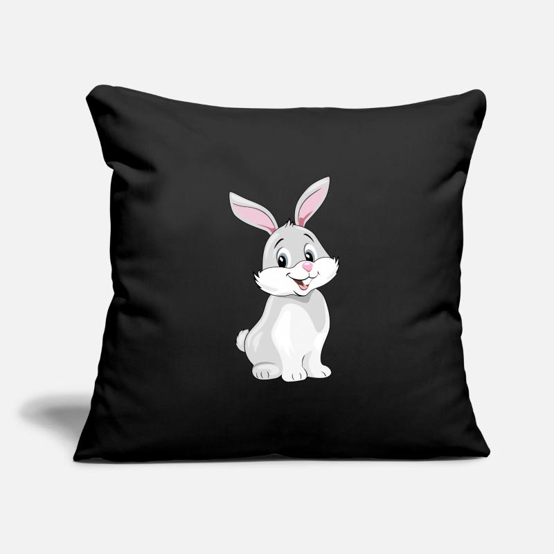Mignon lapin souriant Housse de coussin décorative 45 x 45 cm