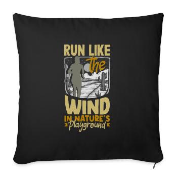 Run like the wind in nature's playground - Sofakissenbezug 45 x 45 cm - Schwarz - Vorne