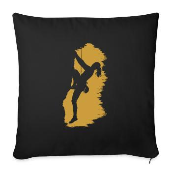 Climbing Girl Climber A Roccher - Sofa pillowcase 17,3'' x 17,3'' (45 x 45 cm) - black - Front