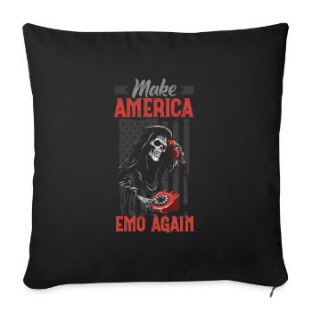 Emoticon Make America Emo Again Emocore Aesthetic - Sofa pillowcase 17,3'' x 17,3'' (45 x 45 cm) - black - Front