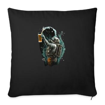 Cool Divers avec illustration de bière - Housse de coussin décorative 45 x 45 cm - noir - Devant