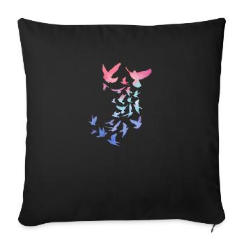 pigeons,deaf,birds,flocks of birds,colorful,graffiti - Sofa pillowcase 17,3'' x 17,3'' (45 x 45 cm) - black - Front