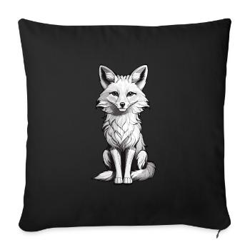Niedlicher Fuchs Waldtier - Sofakissenbezug 45 x 45 cm - Schwarz - Vorne