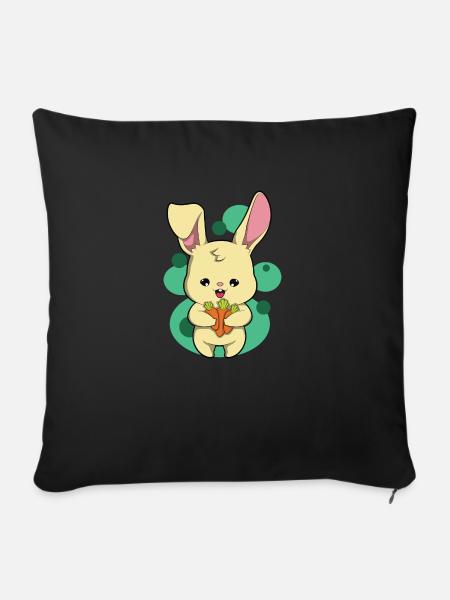 Hase - Sofakissenbezug 45 x 45 cm - Schwarz