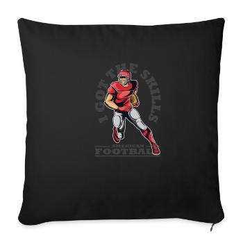 american football gift idea - Sofa pillowcase 17,3'' x 17,3'' (45 x 45 cm) - black - Front