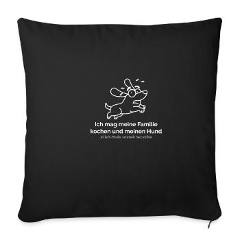 J'aime cuisiner ma famille et mon chien. - Housse de coussin décorative 45 x 45 cm - noir - Devant