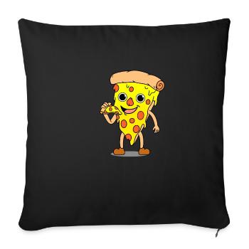 Pizza eat a pizza - Sofa pillowcase 17,3'' x 17,3'' (45 x 45 cm) - black - Front