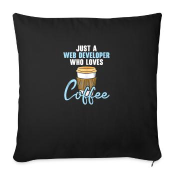 Website Development Coffee Web Developer Programme - Sofakissenbezug 45 x 45 cm - Schwarz - Vorne