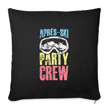 Après-ski Party Crew Lunettes de ski disant - Housse de coussin décorative 45 x 45 cm - noir - Devant