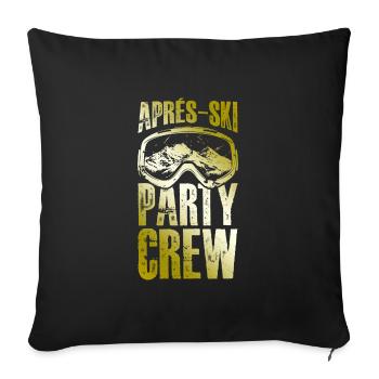 Apres Ski Party Crew Ski Brille - Sofakissenbezug 45 x 45 cm - Schwarz - Vorne