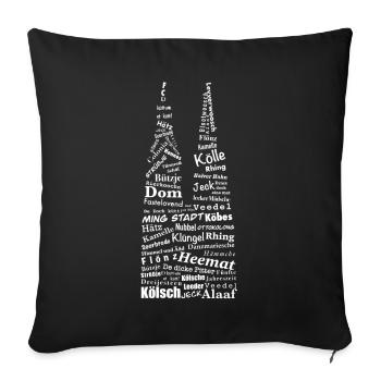 Kölner Dom Köln Design - Sofakissenbezug 45 x 45 cm - Schwarz - Vorne