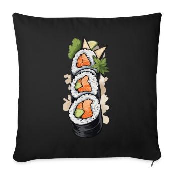 Aesthetic Futomaki Sushi Japan Streetwear Design - Sofa pillowcase 17,3'' x 17,3'' (45 x 45 cm) - black - Front
