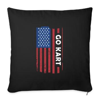 Sport Us Flag Go Kart - Sofa pillowcase 17,3'' x 17,3'' (45 x 45 cm) - black - Front