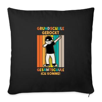 Grundschulabschluss Gesamtschule 5 Klasse - Sofakissenbezug 45 x 45 cm - Schwarz - Vorne