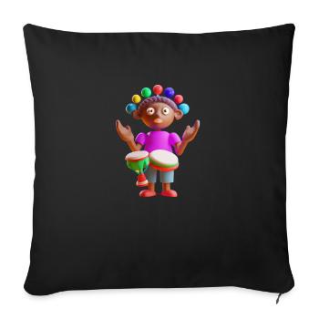 Drôle 23 - Housse de coussin décorative 45 x 45 cm - noir - Devant