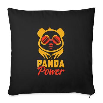 Drôle Panda Panda Ours Disant Lundi Cadeau - Housse de coussin décorative 45 x 45 cm - noir - Devant