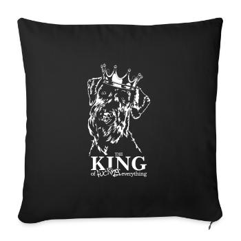Schnauzer géant roi chien disant chiens chien - Housse de coussin décorative 45 x 45 cm - noir - Devant