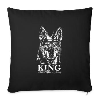 Tschechoslowakischer Wolfhund King Hundespruch - Sofakissenbezug 45 x 45 cm - Schwarz - Vorne