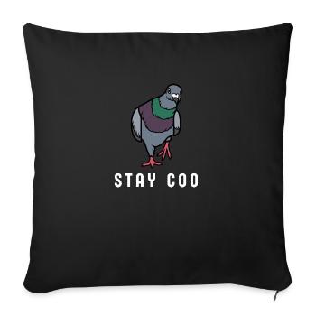 Stay Coo Bird | Funny Cool Pigeon Birding - Sofakissenbezug 45 x 45 cm - Schwarz - Vorne