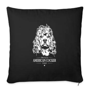 Cocker américain papa chiens Cocker Spaniel Wilsigns - Housse de coussin décorative 45 x 45 cm - noir - Devant