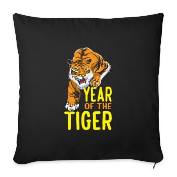 Chinese Year Of The Tiger - Sofa pillowcase 17,3'' x 17,3'' (45 x 45 cm) - black - Front