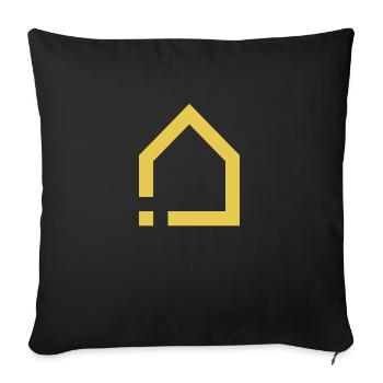 APP Icon: Smart FLAT (Gold/Transparent) - Sofa pillowcase 17,3'' x 17,3'' (45 x 45 cm) - black - Front