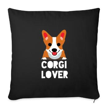 Corgi Lover, Corgi Dog Quote - Sofa pillowcase 17,3'' x 17,3'' (45 x 45 cm) - black - Front