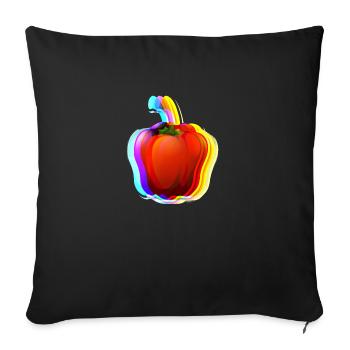 Habanero,chilli, bunt, verlauf ,schein - Sofakissenbezug 45 x 45 cm - Schwarz - Vorne