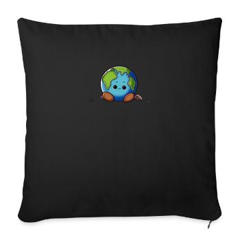 Terre de bande dessinée - Housse de coussin décorative 45 x 45 cm - noir - Devant
