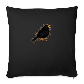 Blackbird Bird Bird Lover Birdwatcher - Sofa pillowcase 17,3'' x 17,3'' (45 x 45 cm) - black - Front