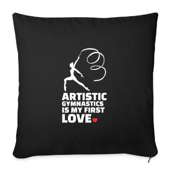 I love gymnastics stylish artistic - Sofa pillowcase 17,3'' x 17,3'' (45 x 45 cm) - black - Front