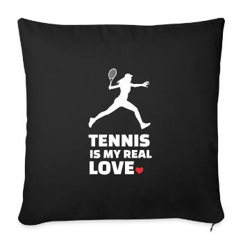 J’adore le tennis - Housse de coussin décorative 45 x 45 cm - noir - Devant