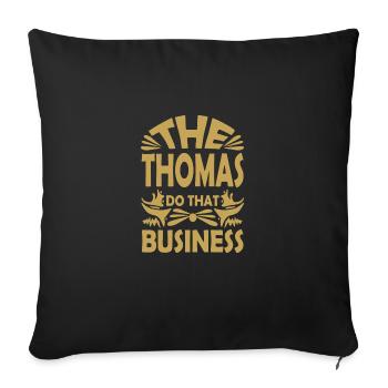 Nom : Thomas - Housse de coussin décorative 45 x 45 cm - noir - Devant