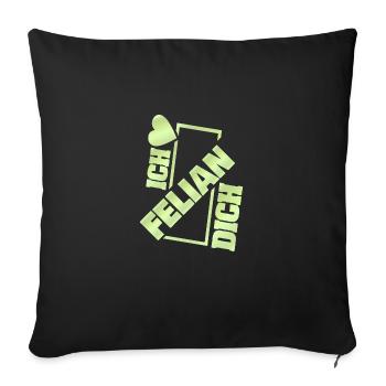Felian als Couple - Sofakissenbezug 45 x 45 cm - Schwarz - Vorne