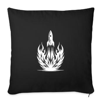 Launching rocket in flames - Sofa pillowcase 17,3'' x 17,3'' (45 x 45 cm) - black - Front