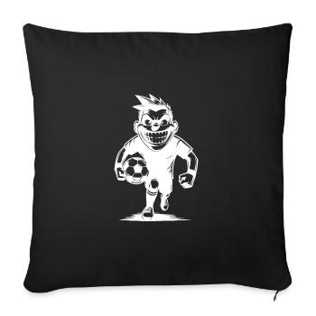 Funny referee with ball - Sofa pillowcase 17,3'' x 17,3'' (45 x 45 cm) - black - Front