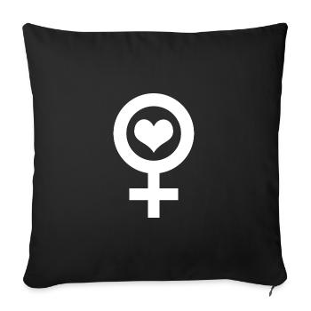Venus-Liebe - Sofakissenbezug 45 x 45 cm - Schwarz - Vorne
