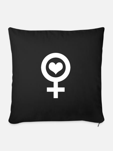 Venus-Liebe - Sofakissenbezug 45 x 45 cm - Schwarz