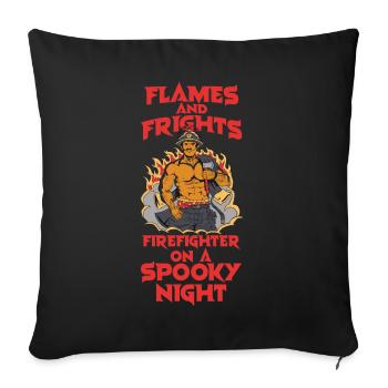 Halloween Firefighter Costume Department - Sofa pillowcase 17,3'' x 17,3'' (45 x 45 cm) - black - Front