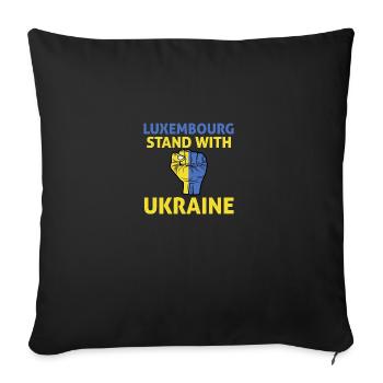 Luxembourg Ukraine - je soutiens Ukraine - Housse de coussin décorative 45 x 45 cm - noir - Devant