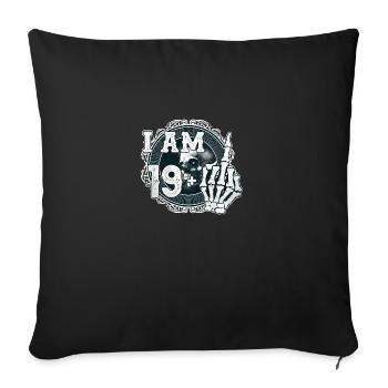I'm 19 plus 1 middle finger Skull funny 20th - Sofa pillowcase 17,3'' x 17,3'' (45 x 45 cm) - black - Front